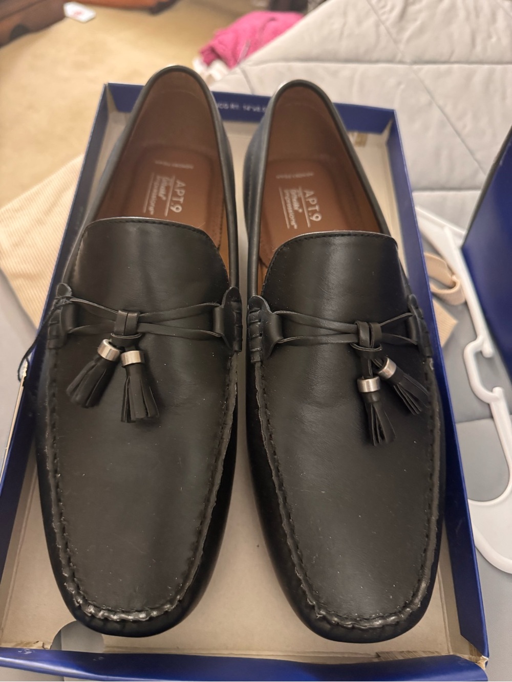 Apt. 9 Black Leather Tassel Loafers
